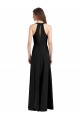 Sleek Halter V-Neck Long A-Line Stretch Crepe Prom Dress with Front Slit for Sale
