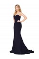 Sweetheart High Neck Sweep Train Sleeveless Crepe Prom Dress for Sale