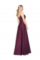 High Neck Spaghetti Straps Long V-Back Crepe Prom Dress for Sale