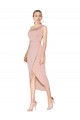 Knee Length One Shoulder Crepe Short Wrap Cocktail Prom Dress / Homecoming Dress for Sale