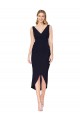 Short Knee Length V-Neck Crepe Cocktail Wrap Cocktail Prom Dress / Homecoming Dress for Sale