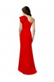 High Neck Ruffle Frill One Shoulder Maxi Crepe Prom Dress for Sale