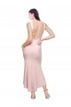 High Neck Low V-Back Midi Length Crepe Cocktail Dress / Prom Dress for Sale