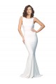 High Neck Low V-Back Long Crepe Prom Dress for Sale