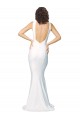 High Neck Low V-Back Long Crepe Prom Dress for Sale
