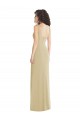 Wide Strap Slash Cutout Empire Crepe Prom Dress with Front Slit for Sale