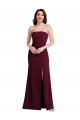 Strapless Crepe Maxi Prom Dress with Front Slit for Sale