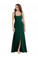 Square Neck Trumpet Maxi Prom Dress with Front Slit for Sale