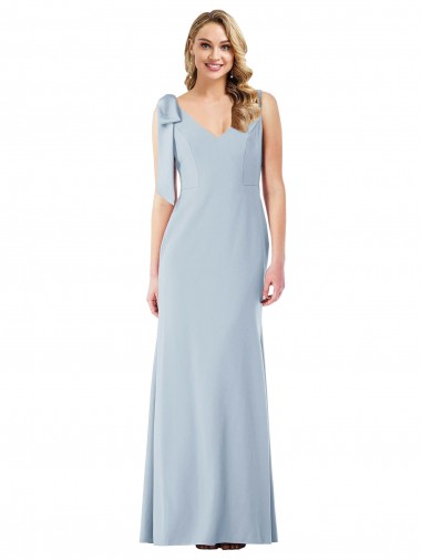V-Back Bow Shoulder Trumpet Prom Dress for Sale
