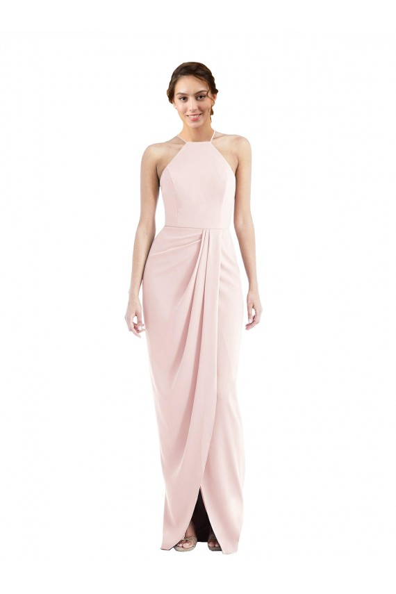 Halter Draped Tulip Skirt Maxi Prom Dress for Sale