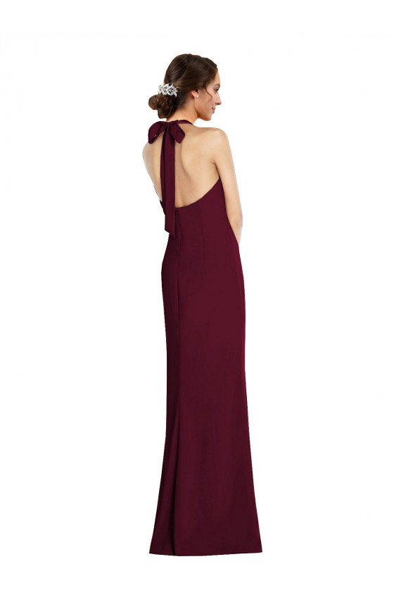 Tie Halter Open Back Trumpet Prom Dress for Sale