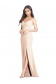 Seamed Bodice Crepe Trumpet Prom Dress with Front Slit for Sale