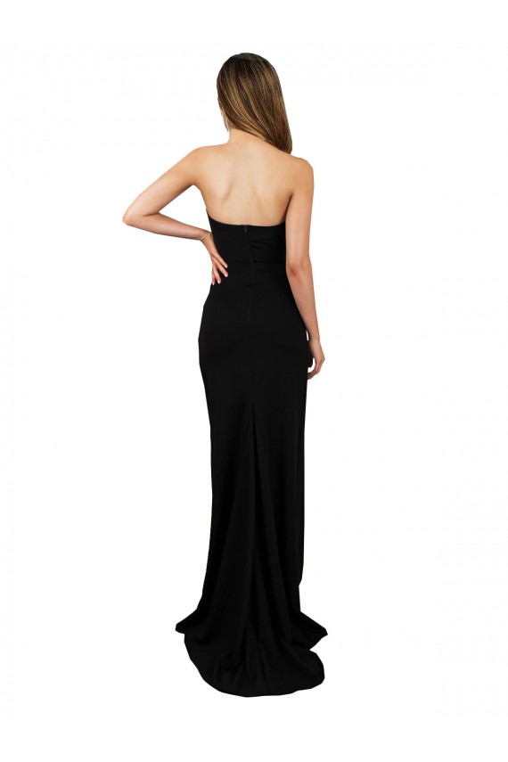 Corset Style Strapless Crepe Prom Dress with High Split for Sale