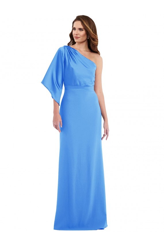 One Shoulder Bell Sleeves Trumpet Prom Dress for Sale