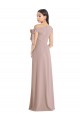 Off the Shoulder Tie Detail Maxi Crepe Prom Dress with Front Slit for Sale