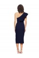 Ruched Midi Length Short Crepe Cocktail Prom Dress / Homecoming Dress with Shoulder Ruffles for Sale