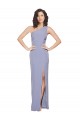 Floor Length One Shoulder Crepe Prom Dress with Pencil Skirt and Side Split for Sale