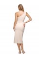 Midi Length One Shoulder Crepe Cocktail Prom Dress / Homecoming Dress with Thigh High Side Split for Sale