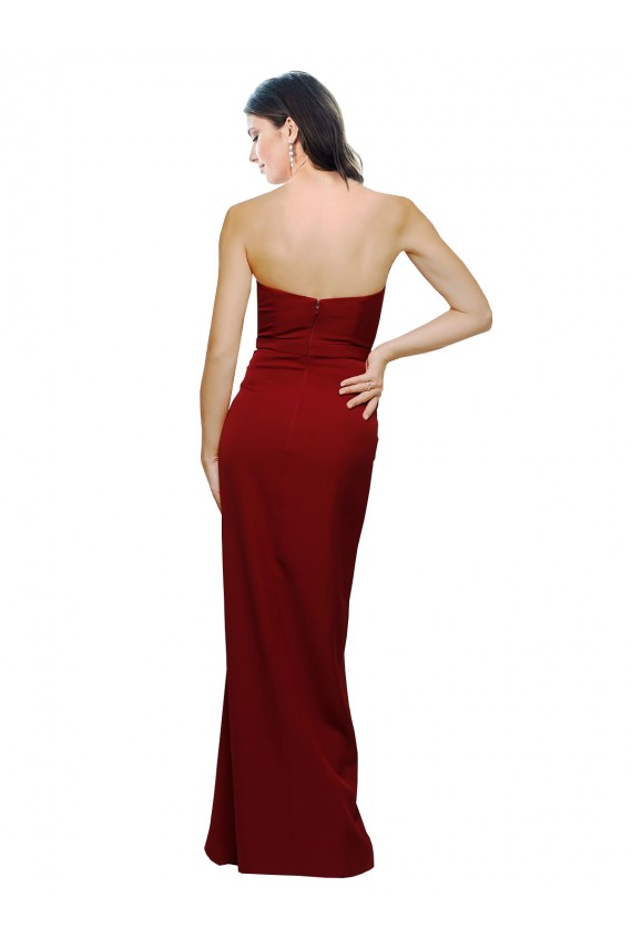 Straight Pencil Skirt Long Sweetheart Crepe Prom Dress with High Side Split for Sale