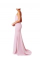 Square Neck Criss Cross Open Back Slim Crepe Prom Dress with Spaghetti Straps for Sale