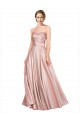 Long Plated Strapless Sweetheat Stretch Satin Prom Dress for Sale