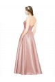 Long Plated Strapless Sweetheat Stretch Satin Prom Dress for Sale