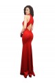 Halter Neck keyhole Front Back Long Stretch Satin Prom Dress for Sale