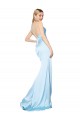 Double Straps V-Neck Sleeveless Stretch Satin Prom Dress with High Slit for Sale