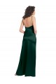 Long Slim Scoop Neck Stretch Satin Prom Dress with Open Back for Sale