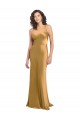 One Shoulder Long Floor Length Stretch Satin Slip Prom Dress for Sale