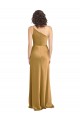 One Shoulder Long Floor Length Stretch Satin Slip Prom Dress for Sale