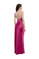 V-Neck Spaghetti Straps Slim Stretch Satin Prom Dress with Low Scoop Back for Sale