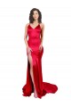 Mermaid Open Back Long Stretch Satin Prom Dress with High Slit for Sale
