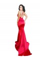 Mermaid Open Back Long Stretch Satin Prom Dress with High Slit for Sale