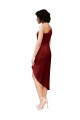 One Shoulder Midi Length Short Stretch Satin Wrap Style Cocktail Prom Dress / Homecoming Dress for Sale