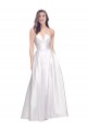 Full Length Strapless V-Cutout Stretch Satin Prom Dress for Sale