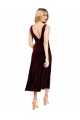 Daring Plunging V-Neckline Short Midi Length Velvet Cocktail Prom Dress / Homecoming Dress for Sale