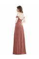 Off the Shoulder Flounce Sleeve Velvet Maxi Prom Dress & Pockets for Sale