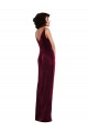 Draped Skirt Faux Wrap Velvet Maxi Prom Dress for Sale