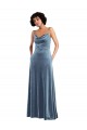 Sleek Cowl Neck Velvet Maxi Prom Dress with Pockets for Sale