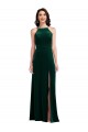 Velvet Halter Maxi Prom Dress with Front Slit & Pockets for Sale