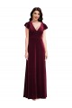 Flutter Sleeve Velvet Maxi Prom Dress with Pockets for Sale