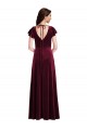 Flutter Sleeve Velvet Maxi Prom Dress with Pockets for Sale