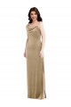 Asymmetrical One Shoulder Velvet Maxi Slip Prom Dress for Sale