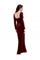 Sleek Square Neck Spaghetti Straps Velvet Prom Dress with Side Slit for Sale