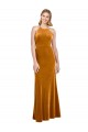 Halter Neckline Long Full Length Velvet Prom Dress with Strappy Back for Sale