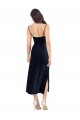 Midi Length Velvet Cocktail Prom Dress / Homecoming Dress with Cowl Neck and Spaghetti Straps for Sale