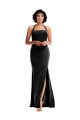 Empire Waist Stretch Velvet Prom Dress with Halter Strap for Sale