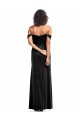 Off the Shoulder Drapped Sleeves Stretch Velvet Prom Dress for Sale