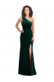 One Shoulder Velvet Trumpet Prom Dress with Front Slit for Sale